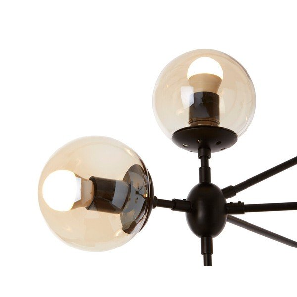 Lustră neagră din metal cu abajur din sticlă Abira – Premier Housewares-image-3