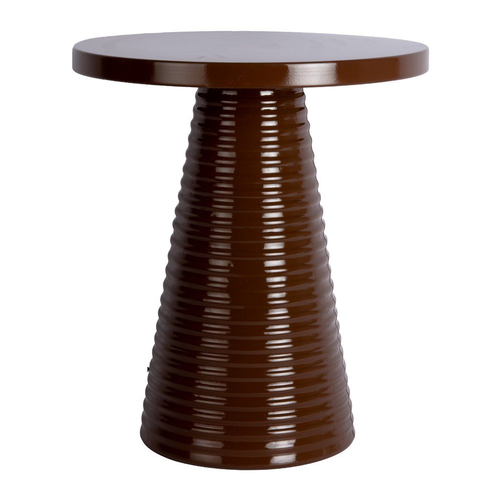 Masuta auxiliara rotunda din metal ø 40 cm Catania Ribbed – Leitmotiv
