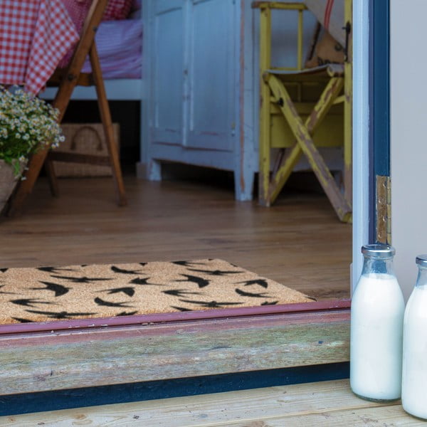Covoraș de intrare din fibre de nucă de cocos 40x60 cm Swallows – Artsy Doormats-image-4
