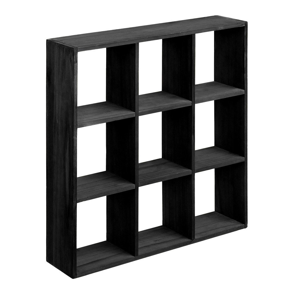 Raft negru etajat din lemn de pin 46 cm Moss – House Nordic