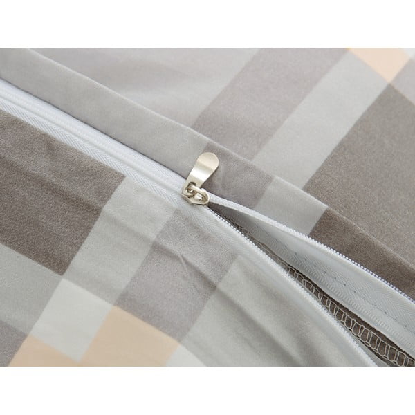 Lenjerie de pat din microsatin maro-crem pentru pat de o persoană cu 3 piese 140x200 cm Henry – My House-image-4