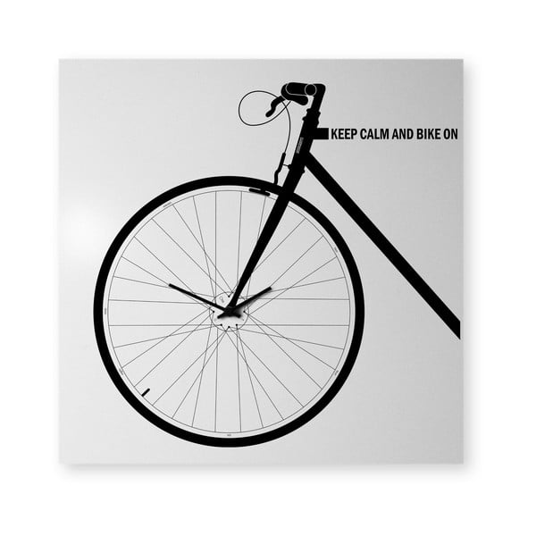 Ceas de perete, dESIGNoBJECT.it Bike White, 50 x 50 cm 