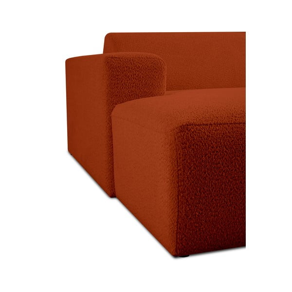 Modul pentru canapea cărămiziu cu tapițerie din stofă bouclé (cu colț pe partea stângă ) Roxy – Scandic-image-4