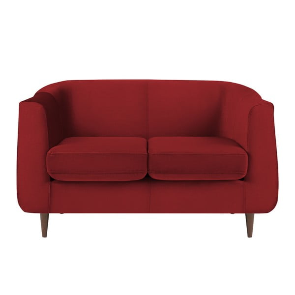 Canapea cu tapițerie din catifea Kooko Home GLAM, roșu, 125 cm