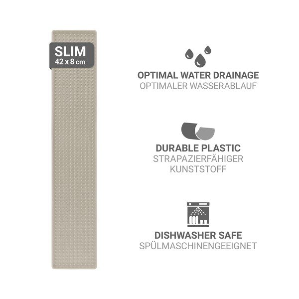 Scurgător de vase bej din plastic 42x8 cm Slim – Wenko-image-4