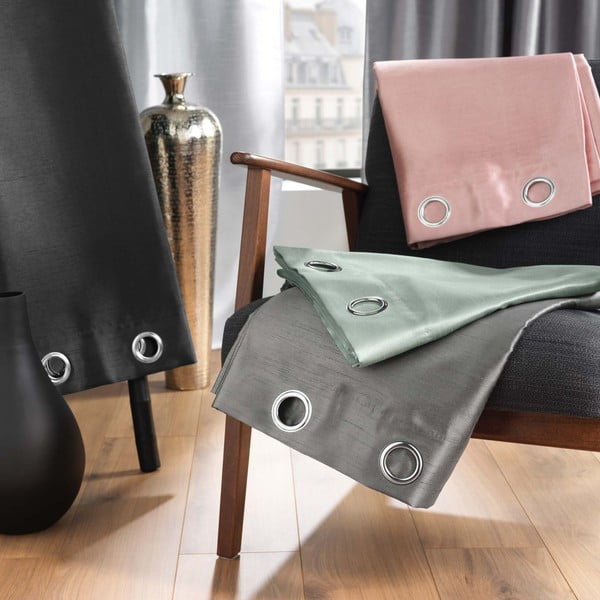 Draperie albastră din microsatin 140x240 cm Shana – douceur d'intérieur-image-4