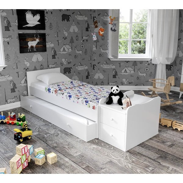 Pătuț alb cu spațiu de depozitare 60x120 cm Sansa – Kalune Design-image-1
