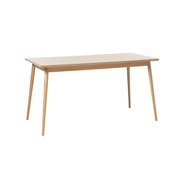 Masă de dining în culoare naturală extensibilă cu blat cu aspect de lemn de stejar 150x90 cm Barrali – Unique Furniture-image-2