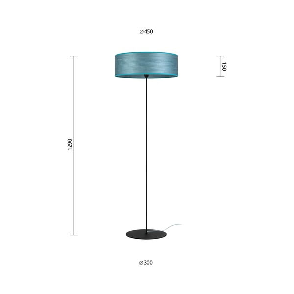 Lampadar din furnir natural Sotto Luce Ocho XL, ⌀ 45 cm, albastru-image-3