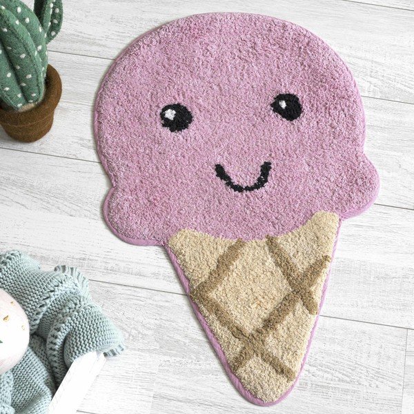 Covoraș de baie din bumbac Mr. Fox Ice Cream, 44 x 68 cm, roz-maro-image-1
