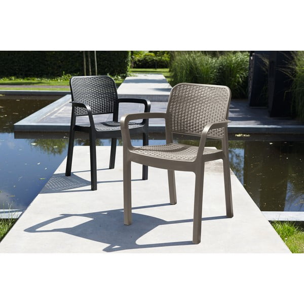 Scaun de grădină maro închis din plastic Samanna – Keter-image-2