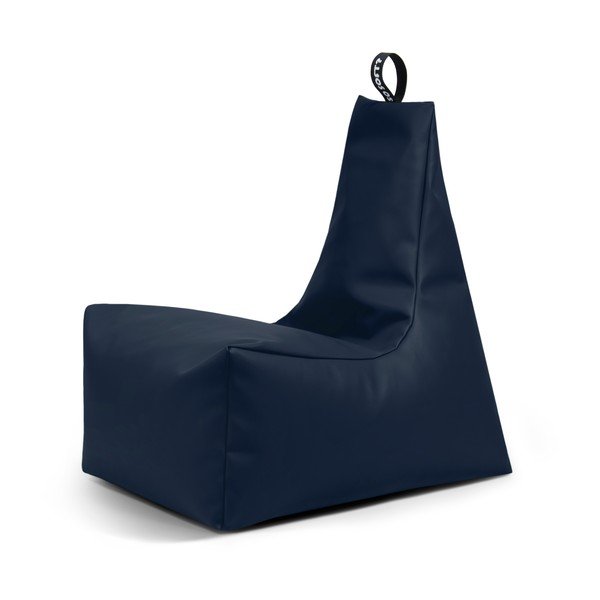 Fotoliu bean bag albastru închis cu tapițerie din imitație de piele Icy XL – So Soft?