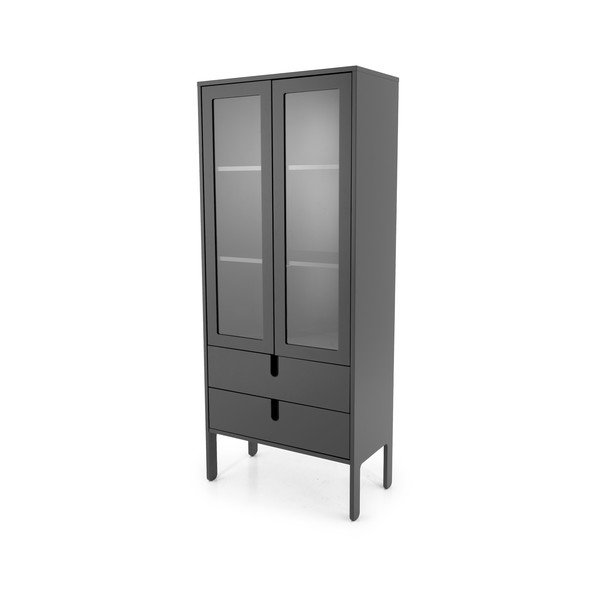 Vitrină Tenzo Uno, lățime 76 cm, gri-image-2