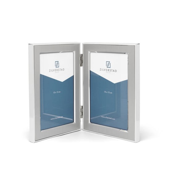 Ramă foto argintie de sine stătătoare din metal 26x18 cm Padua – Zilverstad