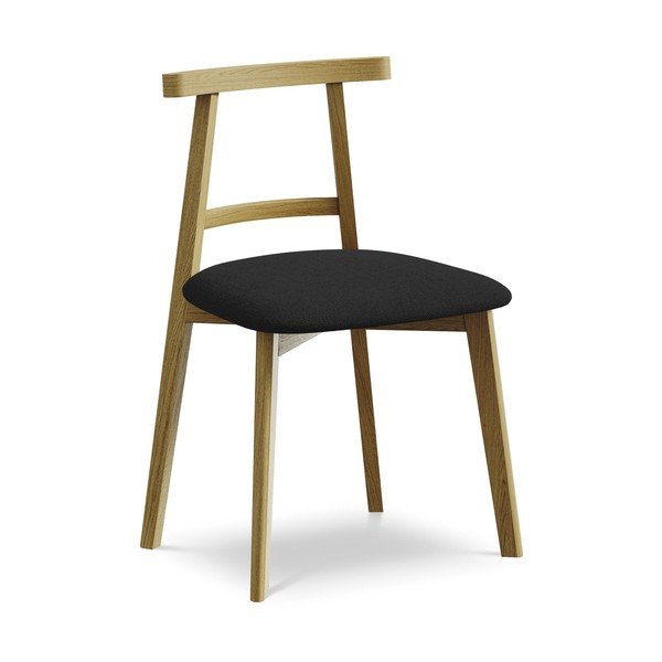 Scaun de dining negru din lemn masiv Ohelo – Makamii