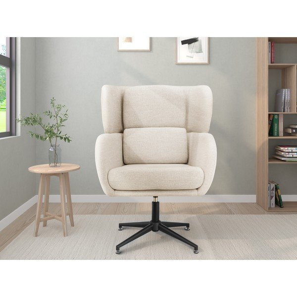 Fotoliu alb wing cu tapițerie din catifea Vanessa – Støraa-image-2