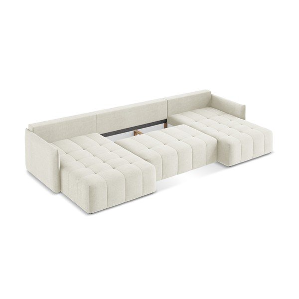 Colțar bej extensibil/cu spațiu de depozitare (în formă de "U") Moku – Makamii-image-4