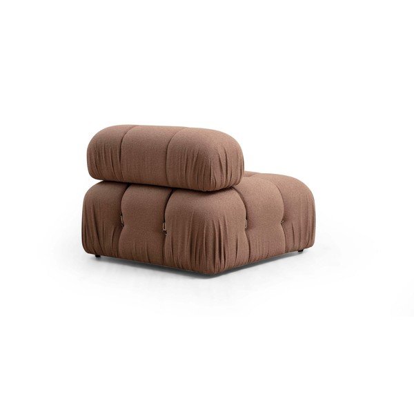 Modul pentru canapea maro cu tapițerie din stofă bouclé (de mijloc) Bubble – Artie-image-2
