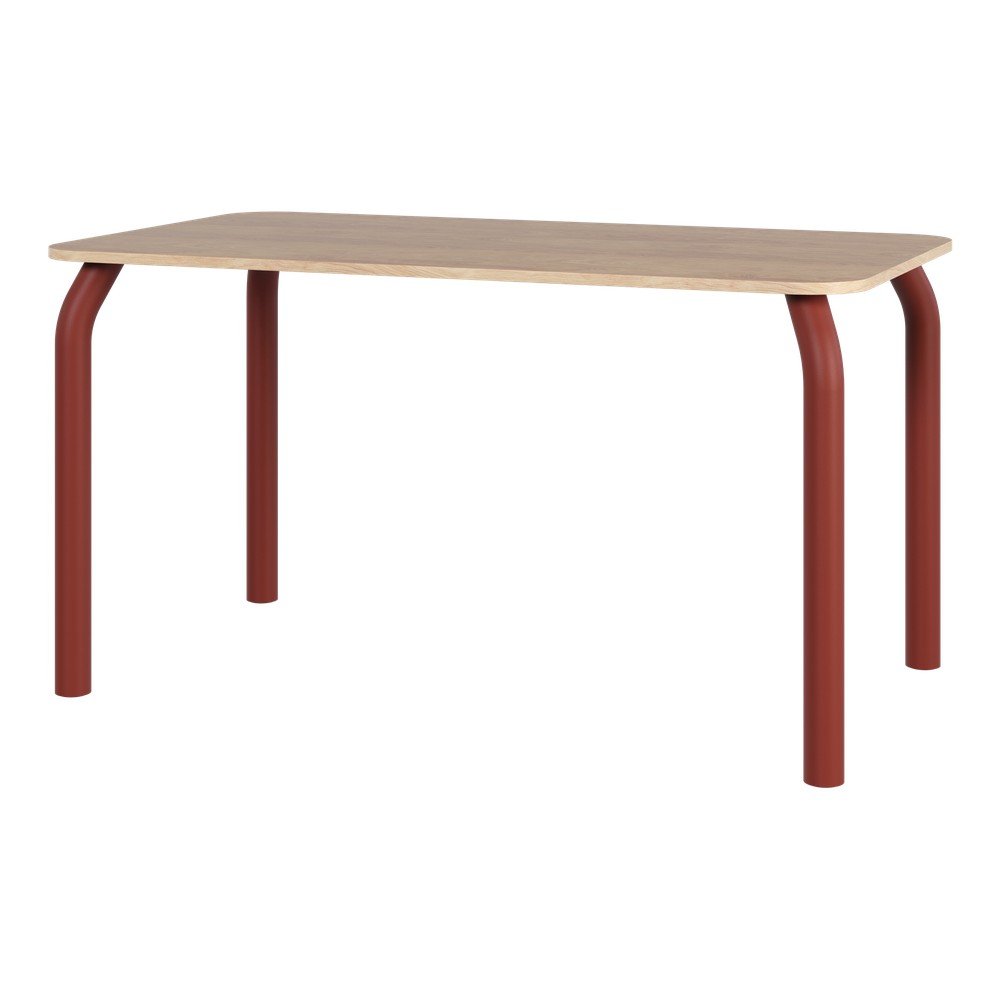 Masă de dining cu blat cu aspect de lemn de stejar 80x140 cm Meko – noo.ma