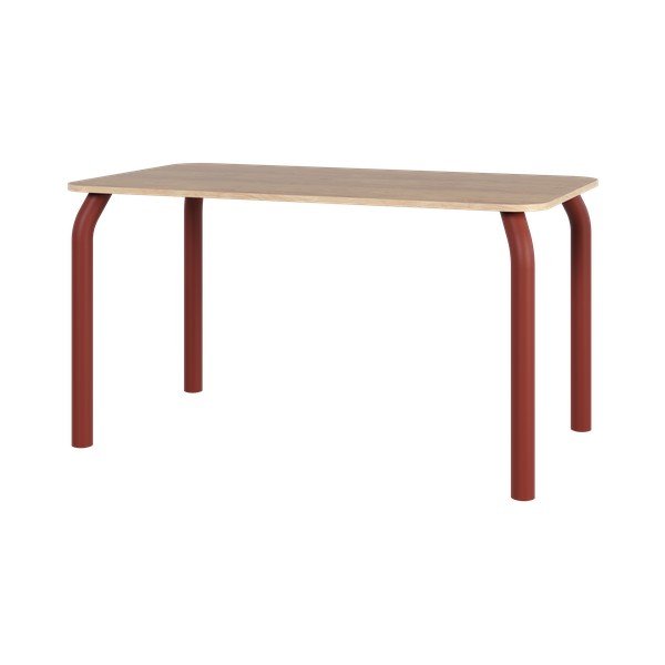 Masă de dining cu blat cu aspect de lemn de stejar 80x140 cm Meko – noo.ma