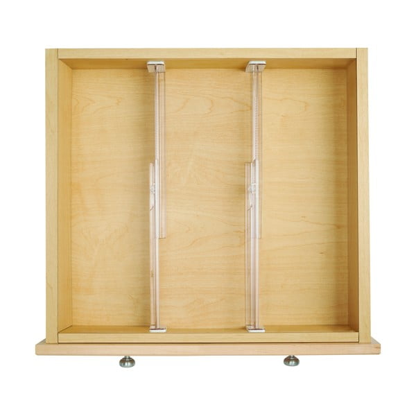 Set 2 separatoare transparente pentru sertare bucătărie iDesign Linus, 37 cm