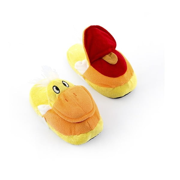 Papuci pentru copii InnovaGoods Fluffy Slippers Duck, mărime S