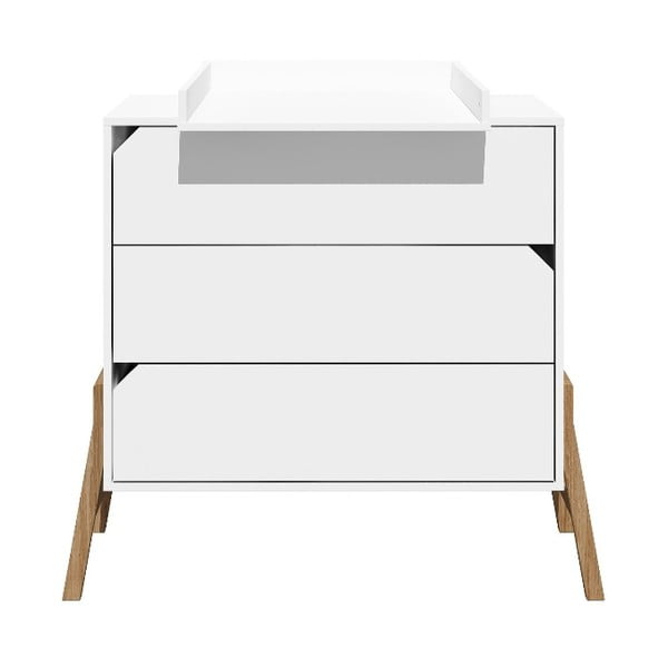 Comodă cu 3 sertare BELLAMY Lotta, alb-image-2