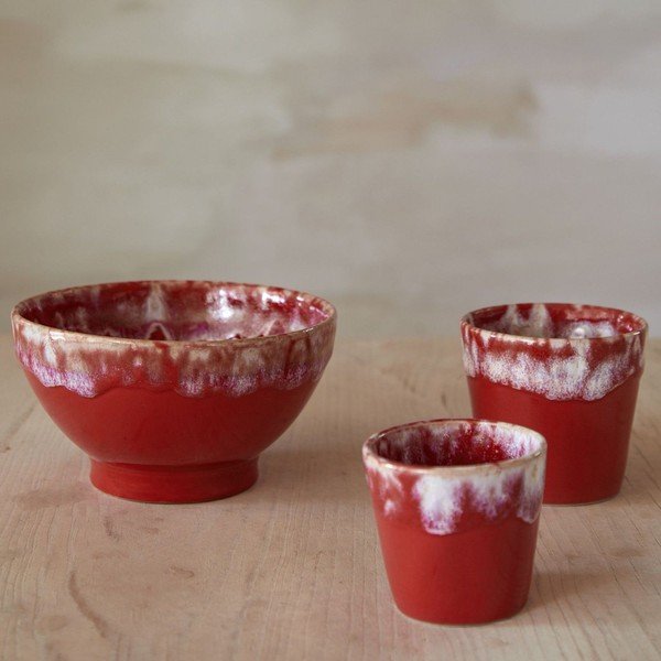 Boluri roșii 4 buc. din gresie ø 15 cm Latte – Costa Nova-image-1