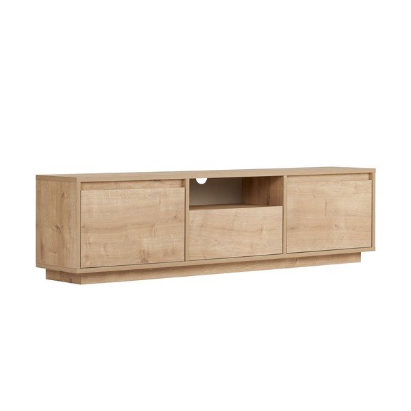 Comodă TV în culoare naturală cu aspect de lemn de stejar 160x42x30 cm Sentinel – Kalune Design