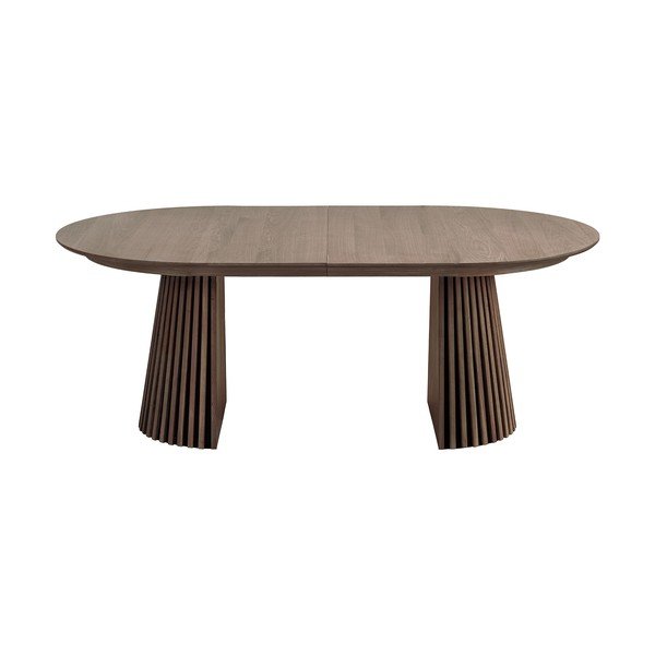 Masă de dining extensibilă cu aspect de lemn de stejar cu blat suplimentar Osaka – House Nordic-image-3