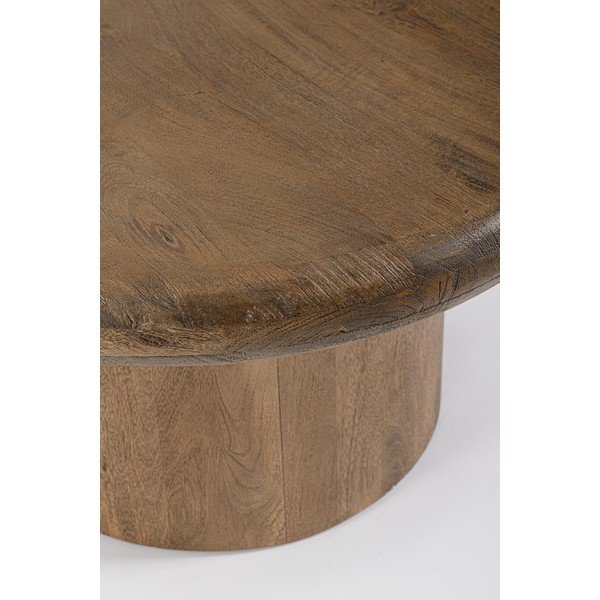 Măsuță de cafea în culoare naturală închisă rotundă din lemn de mango ø 75 cm Lopez – Bizzotto-image-2