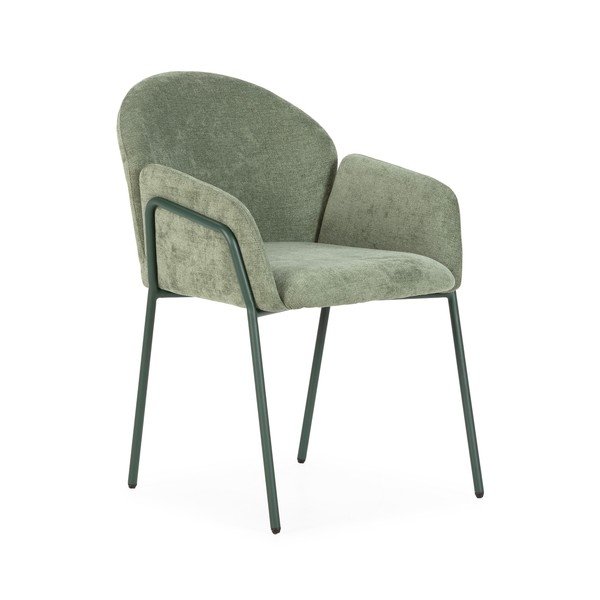 Set de scaune de sufragerie verde 2 buc. tapițat Aslin – MOME