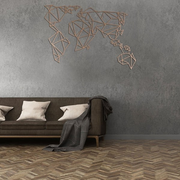 Decorațiune metalică de perete Homemania Decor World 100 x 55 cm, arămiu-image-4