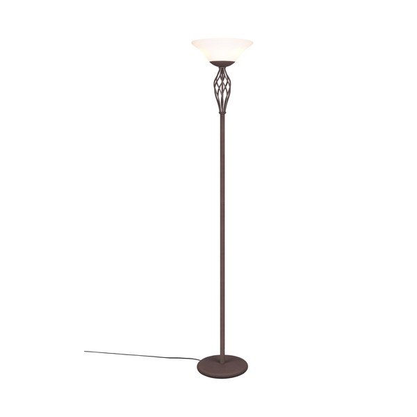 Lampadar maro închis cu abajur din sticlă (înălțime 180 cm) Rustica – Trio-image-2