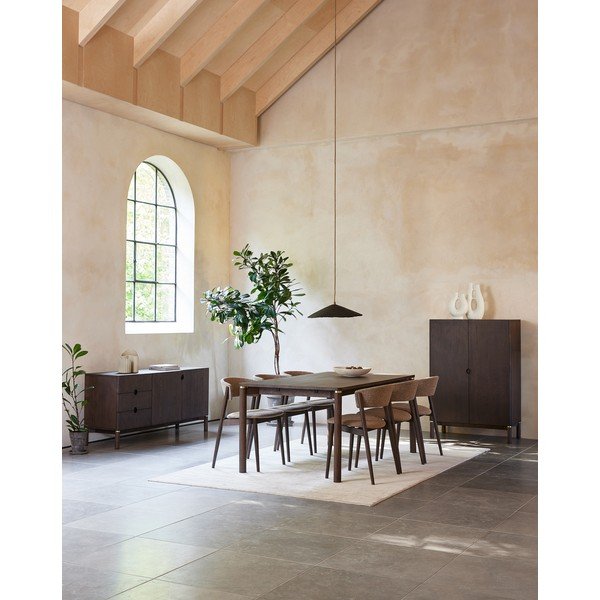 Scaune de dining bej-maro închis 2 buc. din metal Revere – Unique Furniture-image-4