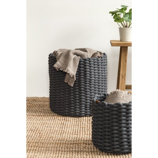 Coș de depozitare din material textil ø 40x40 cm Peach Skin Round XL – Bigso-image-1