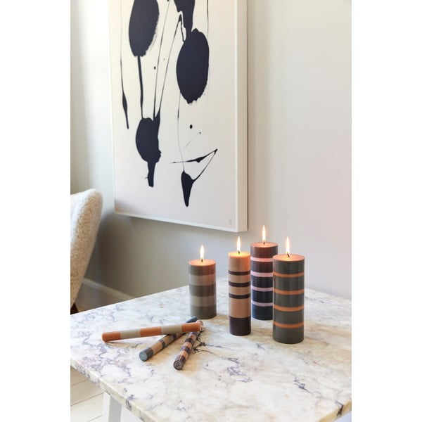 Lumânare Bahne & CO, timp de ardere 8 h, gri-portocaliu-image-1