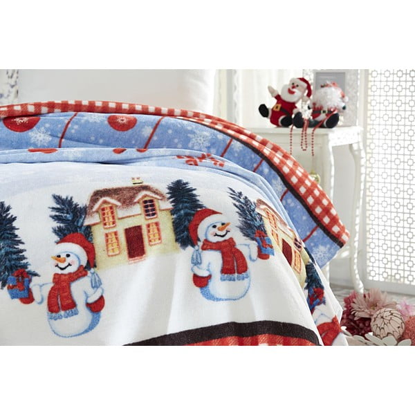 Pătură din amestec de bumbac 150x200 cm  cu model de Crăciun – Mila Home-image-1