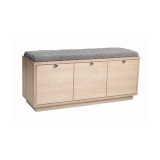 Bancă cu spațiu de depozitare și șezut gri Rowico Confetti, lățime 106 cm, natural