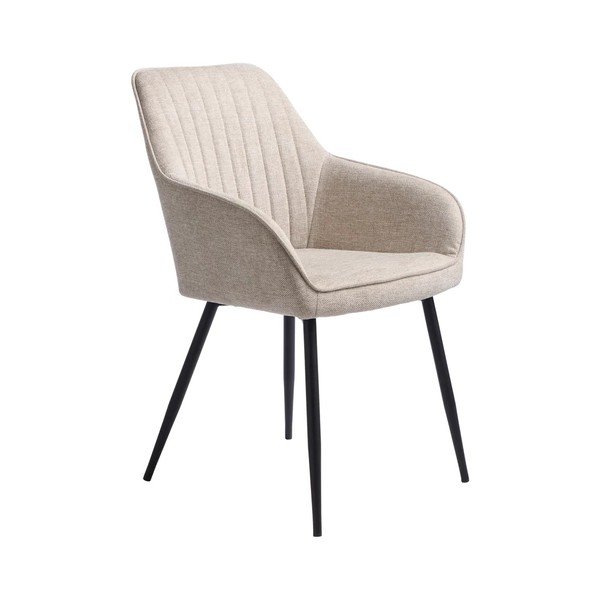 Scaun de sufragerie bej cu cotiere tapițat Nolan – Unique Furniture