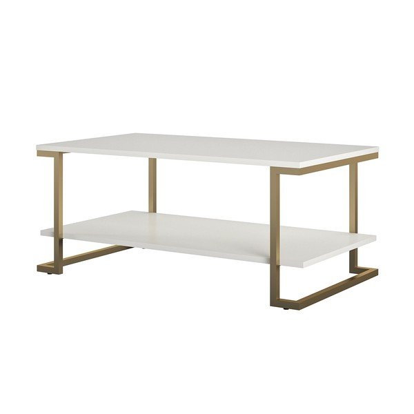 Măsuță de cafea CosmoLiving by Cosmopolitan Camila, 106 x 45 cm, alb - auriu-image-2