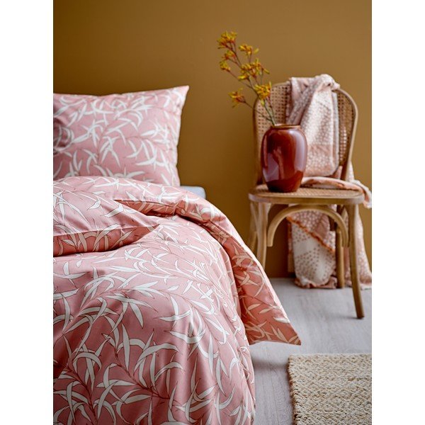 Lenjerie de pat din bumbac satinat pentru pat single Södahl Breeze Blush, 140 x 220 cm, roz-image-1