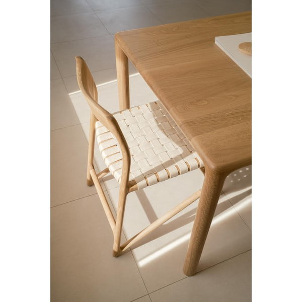 Scaun din lemn masiv de stejar Gazzda Fawn, alb-image-3