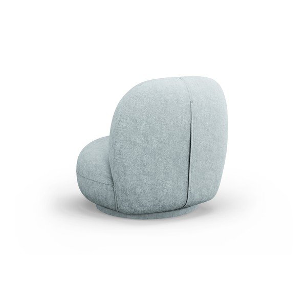 Fotoliu albastru deschis pivotant cu tapițerie din chenille Chuck – Micadoni -image-3