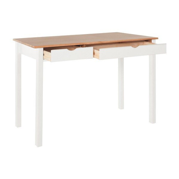 Birou din lemn de pin Støraa Gava, lungime 120 cm, alb - maro-image-3