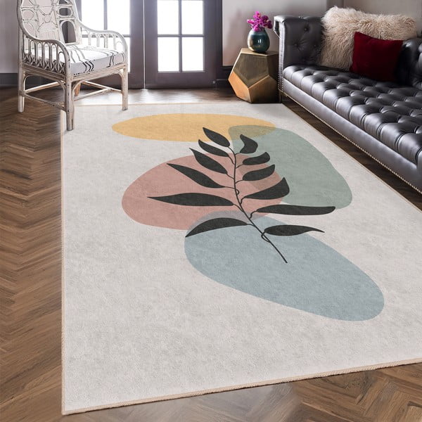 Covor tip traversă crem lavabil 80x200 cm Illustrated Autumn – Mila Home-image-2