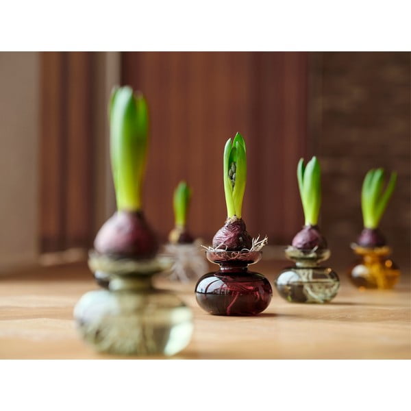 Vază gri deschis din sticlă lucrată manual (înălțime 9 cm) Inu – Zone-image-3