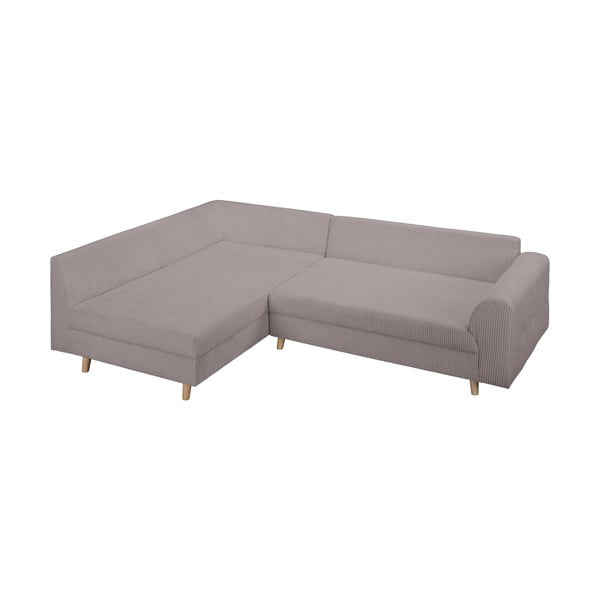 Colțar gri cu tapițerie din catifea reiată  (cu colț pe partea stângă ) Ariella – Ropez-image-4