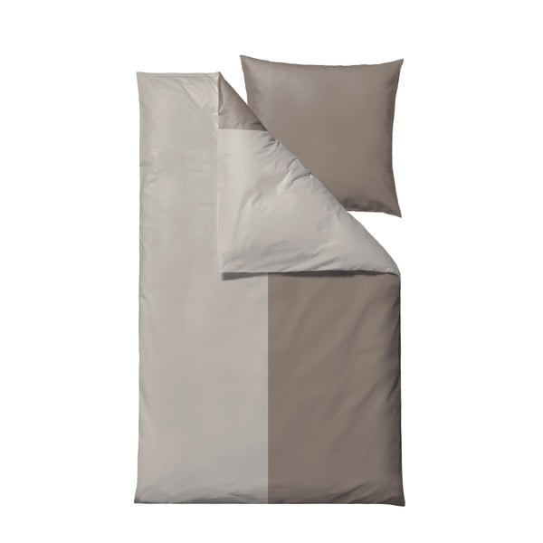 Lenjerie de pat maro/bej din bumbac organic pentru pat de o persoană 135x200 cm Touch – Södahl