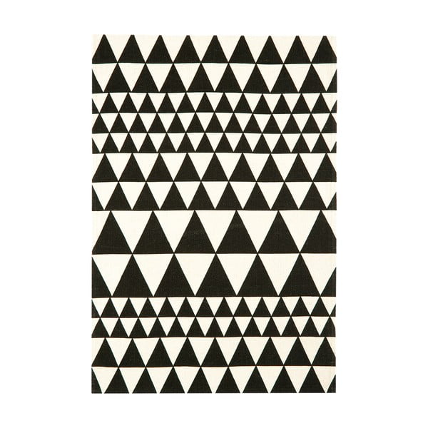 Covor Asiatic Carpets Triangles, 120 x 170 cm, alb-negru